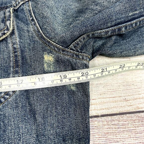 Vintage Ralph Lauren Sport Y2K Denim Jacket Womens Blue Jean Top Distressed Sz S - Picture 10 of 11